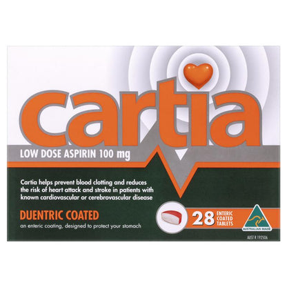 Cartia 100mg Tablets 28