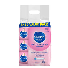 Curash Babycare Fragrance Free Wipes 3 x 80 - GimmeNow