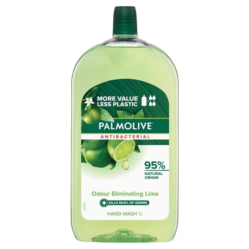 Palmolive Antibacterial Liquid Hand Wash Soap Lime Odour Neutralising Refill & Save 1 Litre