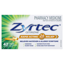 Zyrtec Rapid Acting Relief Antihistamine Hayfever & Allergy Liquid Capsules 42 Pack - GimmeNow