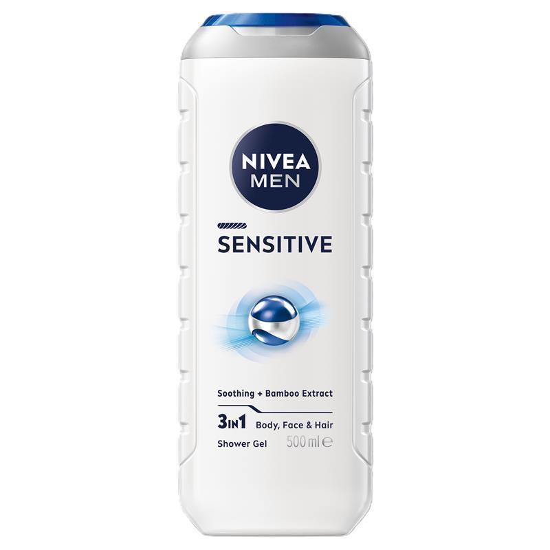 NIVEA MEN Sensitive 3-IN-1 Shower Gel Body Wash 500ml