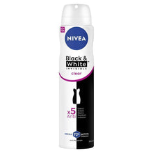 NIVEA Black & White Clear Aerosol Deodorant 72H Protection 250ml
