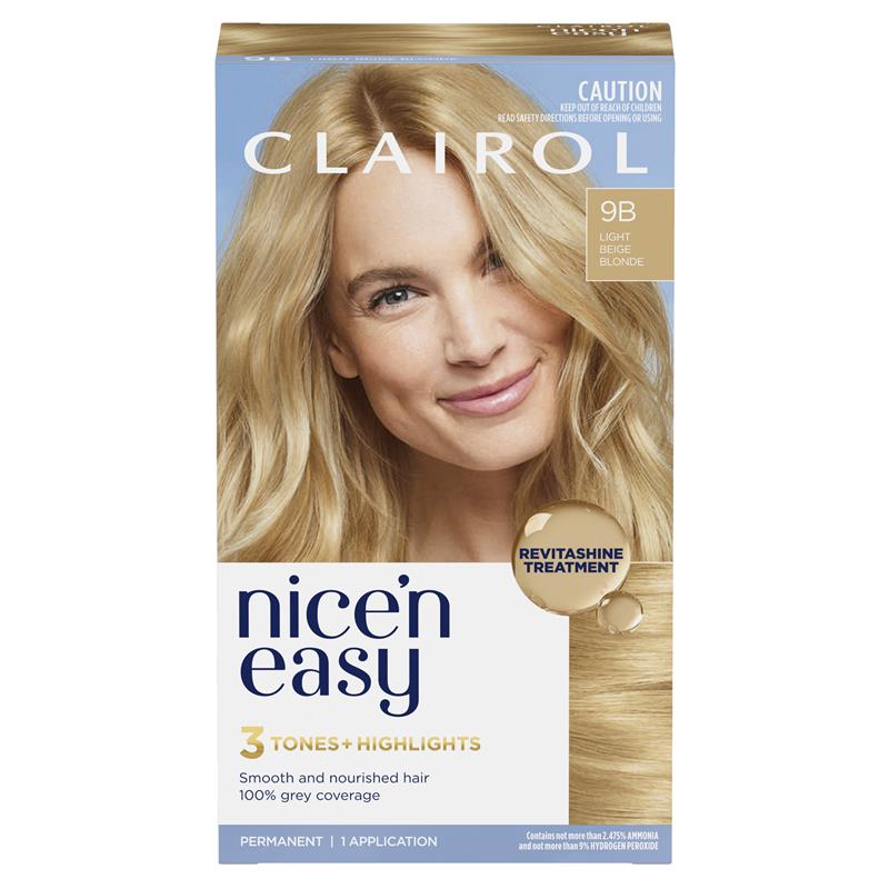 Clairol Nice N Easy 9B Light Beige Blonde Permanent Hair Colour