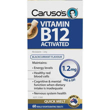 Carusos Vitamin B12 Activated 1200mcg 60 Orally Disintegrating Tablets