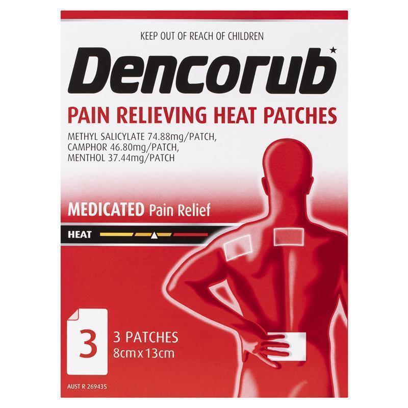 Dencorub Pain Relieving Heat Patch 3 Pack