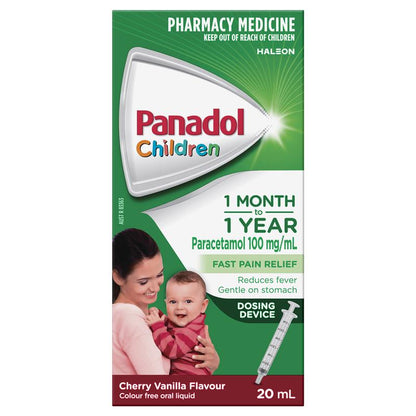Panadol Children 1 Month – 1 Year Baby Drops with Dosing Device Fever and Pain Relief 20ml