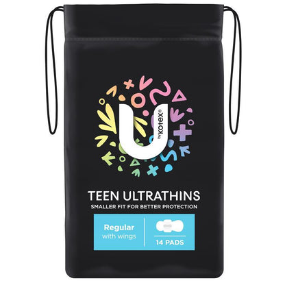U by Kotex Teen Ultrathins Pads Regular with Wings 14 Pack