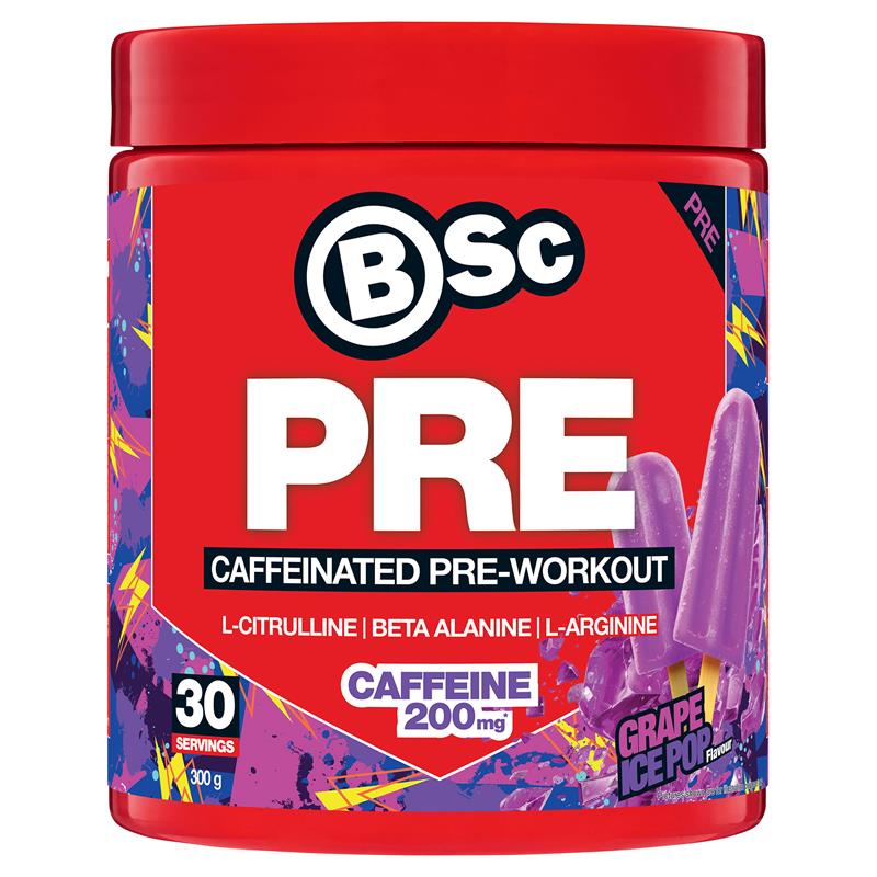 BSc PRE Caffeinated Pre-Workout Grape Ice Pop 300g
