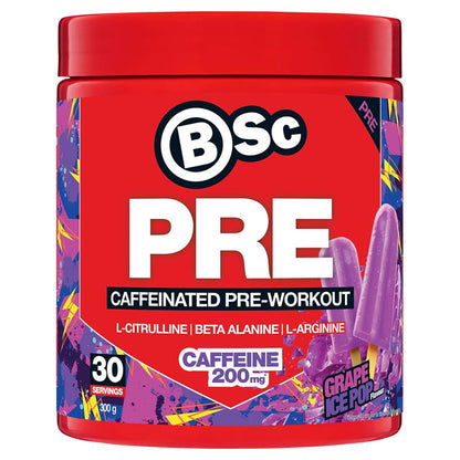 BSc PRE Caffeinated Pre-Workout Grape Ice Pop 300g