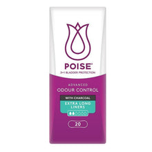 Poise Incontinence Liners Extra Long with Charcoal 20 Pack