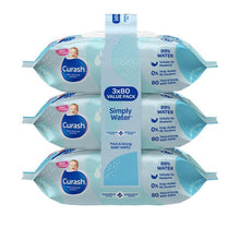Curash Simply Water Wipes 3 x 80 Pack