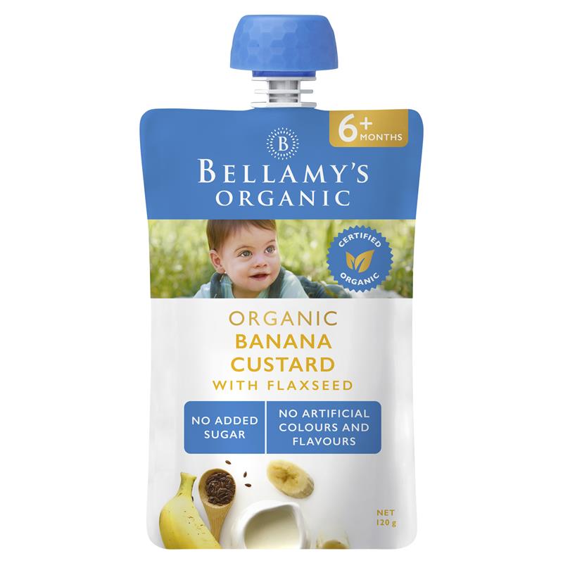 Bellamy's Organic Banana Custard with Flaxseed 120g
