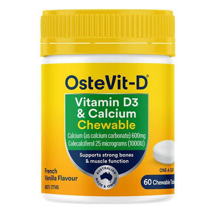 OsteVit-D Vitamin D3 & Calcium Chewable 60 Tablets