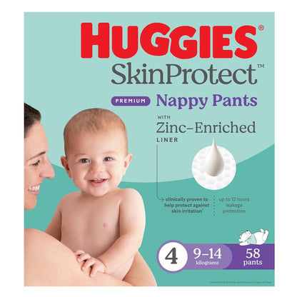 Huggies Skin Protect Nappies Size 4 (9-14 Kg)  58 Pack