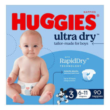 Huggies Ultra Dry Nappies Boy Size 3 Jumbo 90 Pack
