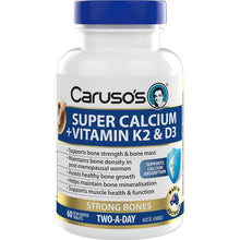 Carusos Super Calcium + Vitamin K2 & D3 60 Tablets