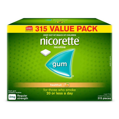 Nicorette Gum 2mg Fresh Fruit 315 Pieces Exclusive Size