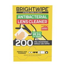 BrightWipe Lens Cleaning Wipes 200 Pack Exclusive Size