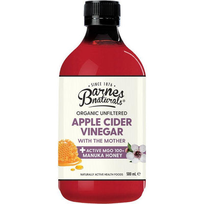 Barnes Naturals Apple Cider Vinegar with the Mother and Manuka 5+ 500ml