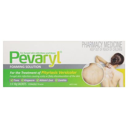 Pevaryl Foaming Solution 1% 3x10g Sachets