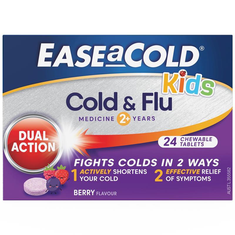 Ease a Cold & Flu Kids Berry 24 Chewable Tablets