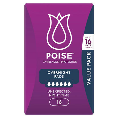 Poise Incontinence Pads Overnight 16 Pack