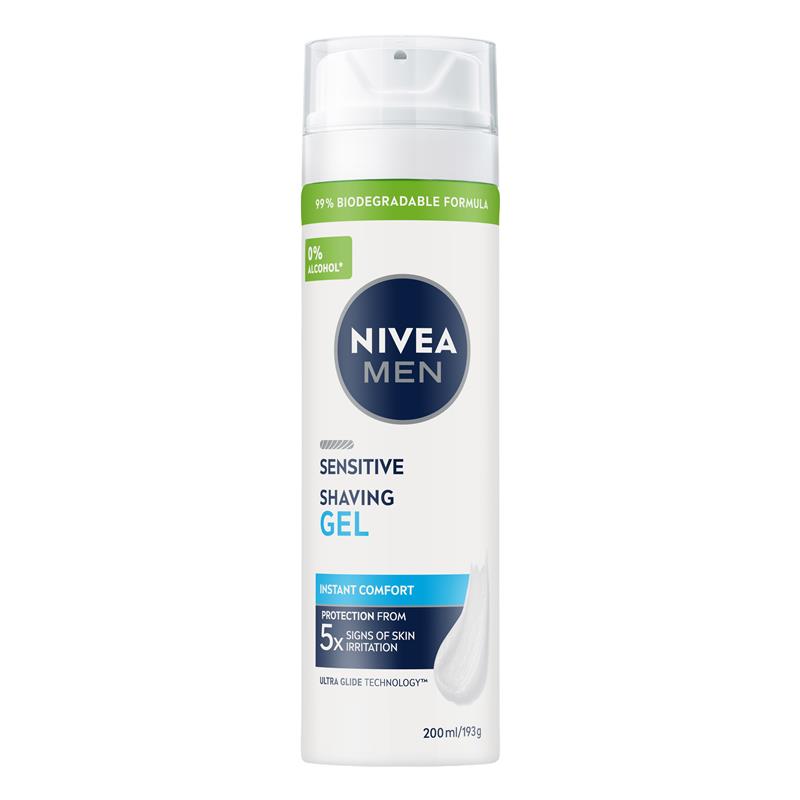 NIVEA MEN Sensitive Skin Shaving Gel with Vitamin E & Chamomile 200ml