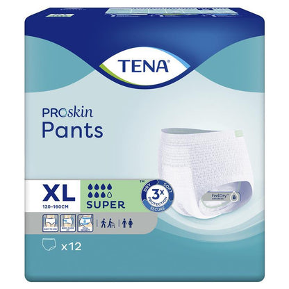 TENA Pants Proskin Super X Large 12 Pack