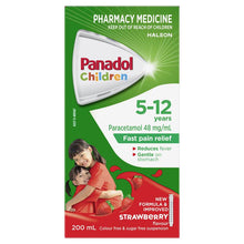 Panadol Children 5-12 Years Suspension Fever & Pain Relief Strawberry Flavour 200ml