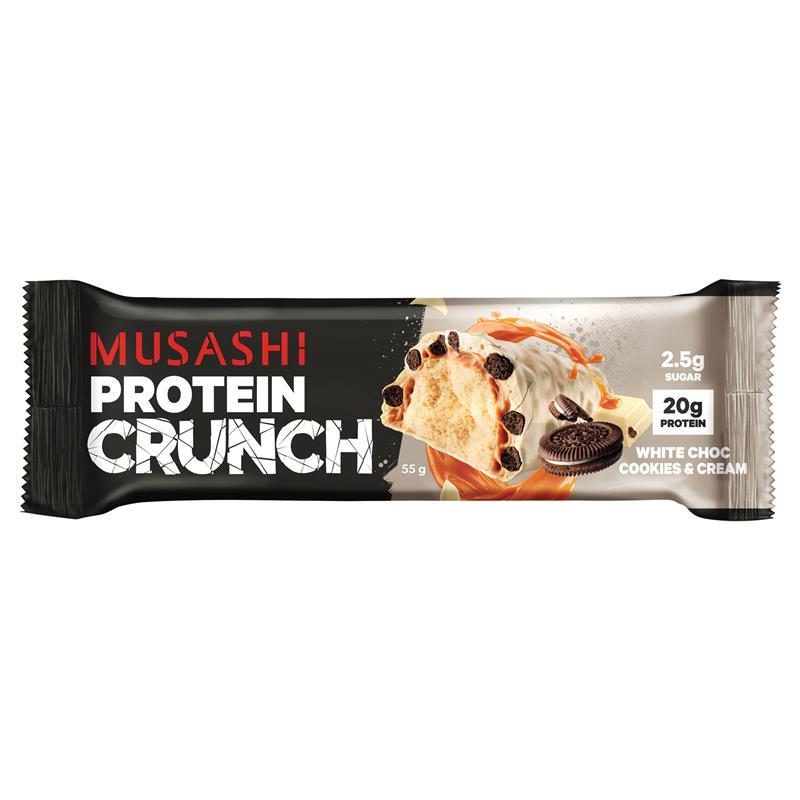 Musashi Protein Crunch Bar White Choc Cookies & Cream 55g