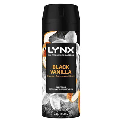 Lynx Fine Fragrance Premium Body Spray Black Vanilla 150ml