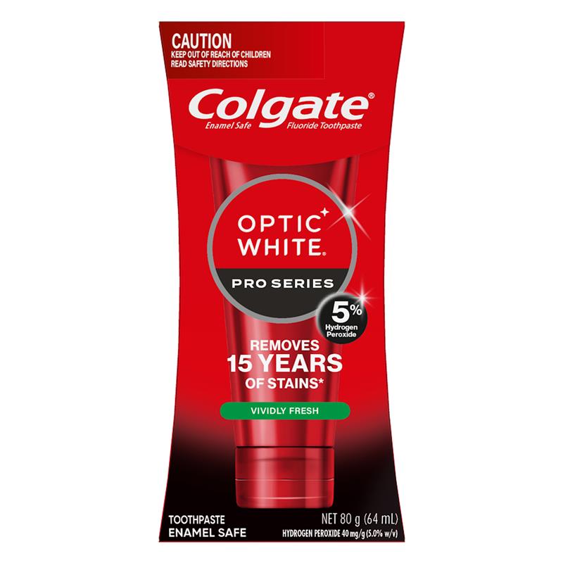Colgate Toothpaste Optic White Pro Series 5% Vividly Fresh Teeth Whitening 80g - GimmeNow