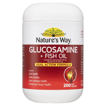 Nature's Way Glucosamine + Fish Oil 200 Soft Capsules