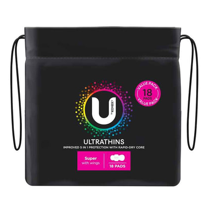 U By Kotex Ultrathin Super Wing Bulk Pack 18