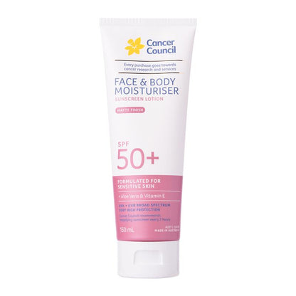 Cancer Council Face & Body Moisturiser SPF50+ 150ml
