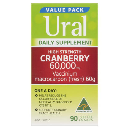 Ural High Strength Cranberry 60000mg 90 Capsules - GimmeNow
