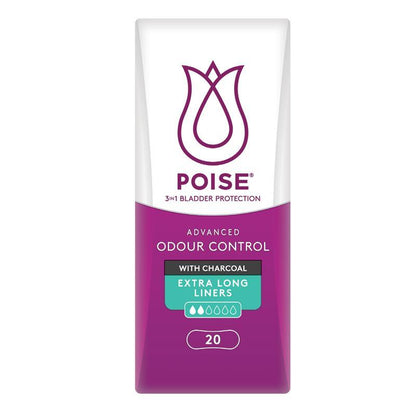 Poise Charcoal Extra Long Liner 20 - GimmeNow