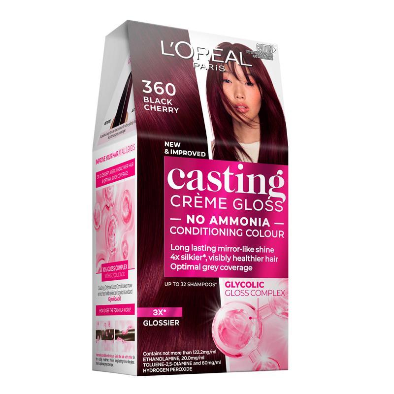 L'Oreal Paris Casting Creme Gloss Semi-Permanent Hair Colour - 360 Black Cherry (Ammonia Free) - GimmeNow