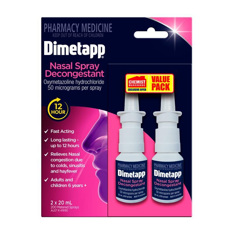 Dimetapp 12 Hour Nasal Spray 20ml Twin Pack Exclusive
