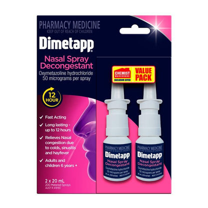 Dimetapp 12 Hour Nasal Spray 20ml Twin Pack Exclusive