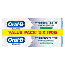Oral B Toothpaste 3D White Whitens Teeth Long Lasting Freshness 2 x 190g  Value Pack