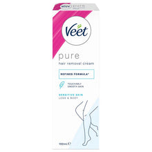 Veet Pure Hair Removal Cream Legs And Body Sensitive Skin 100ml