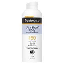 Neutrogena Ultra Sheer Body Mist Sunscreen SPF 50 140g