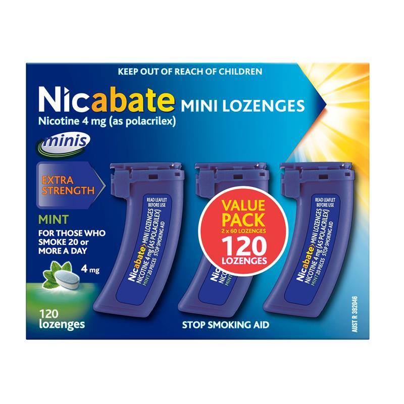 Nicabate Minis 4mg 120 Lozenges Exclusive Size