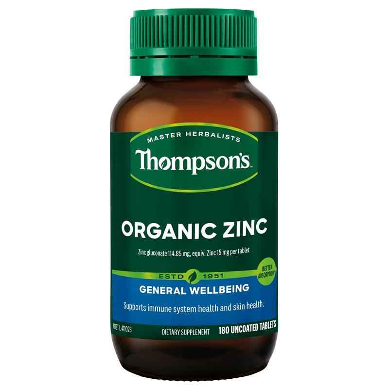 Thompson's Organic Zinc 180 Tablets