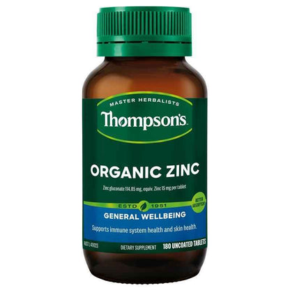 Thompson's Organic Zinc 180 Tablets