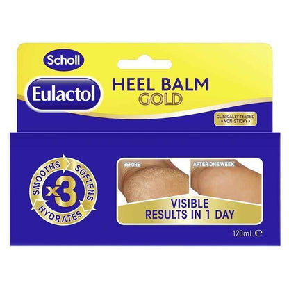 Scholl Eulactol Foot Heel Balm Gold 120ml - Rough Dry or Cracked Skin