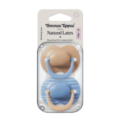 Tommee Tippee Natural Latex Ultimate Fit Soother 6-18 Months 2 Pack Assorted Colours