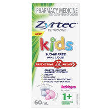 Zyrtec Kids Antihistamine Allergy & Hayfever Oral Liquid Bubblegum 60ml - GimmeNow