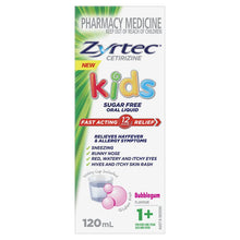 Zyrtec Kids Antihistamine Allergy & Hayfever Oral Liquid Bubblegum 120ml - GimmeNow